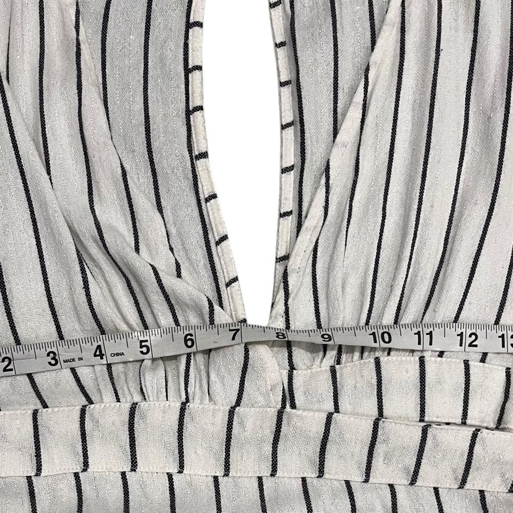 Billabong Robe Life White and Black Plunge Neck Striped Dress small - Picture 5 of 15